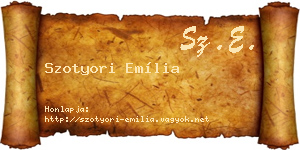Szotyori Emília névjegykártya